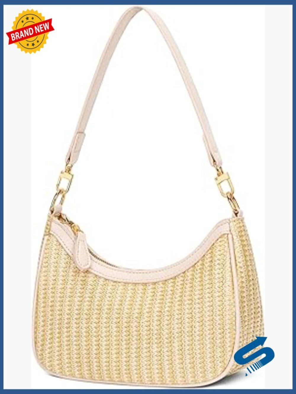 PU Leather Shoulder Bag with Removable Straps, 3 Pockets, Retro Hobo Purse